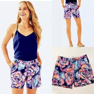 Lilly Pulitzer Womens Nauti Navy Boho Bateau Print The Jayne Short 7" Short